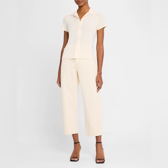 Pistola Eil Barrel Leg Pants Cream Sz 27 Wide Leg UO - Picture 2 of 10